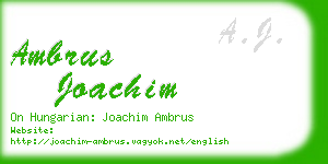 ambrus joachim business card